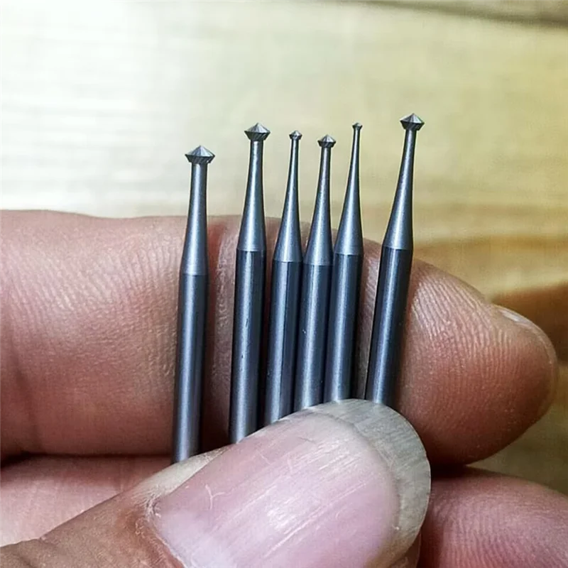 A95G 12 個 90 度ハートバリ - 3/32 インチシャンク 90 度ハートバリジュエリー彫刻ビット宝石用バリセット