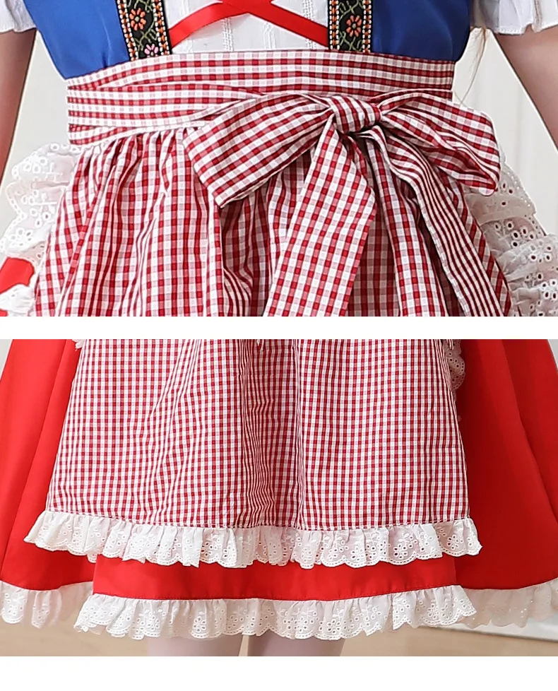 Kinder Karnevalskostüm München Oktoberfest Mädchenkostüm Klassisches Alpen-Landkostüm Mädchen Paradekostüm Cosplay Festliches Kleid Party – Detail 20