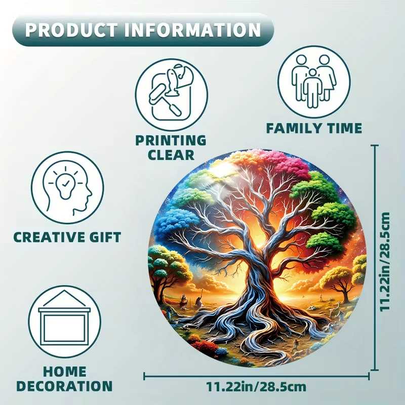 Colourful Tree Wooden Puzzle for Adults, Unique Shaped Pieces, Exquisite Gift Box, Brain Exercise, Room Decor, Holiday Gifts