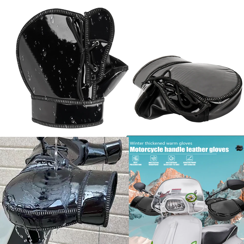 

Motorcycle Handlebar Gloves Windproof Winter Bike Hand Warmer Mitts Flexible Elastic Handlebar Muffs For ATV Scooter Snowmobiles