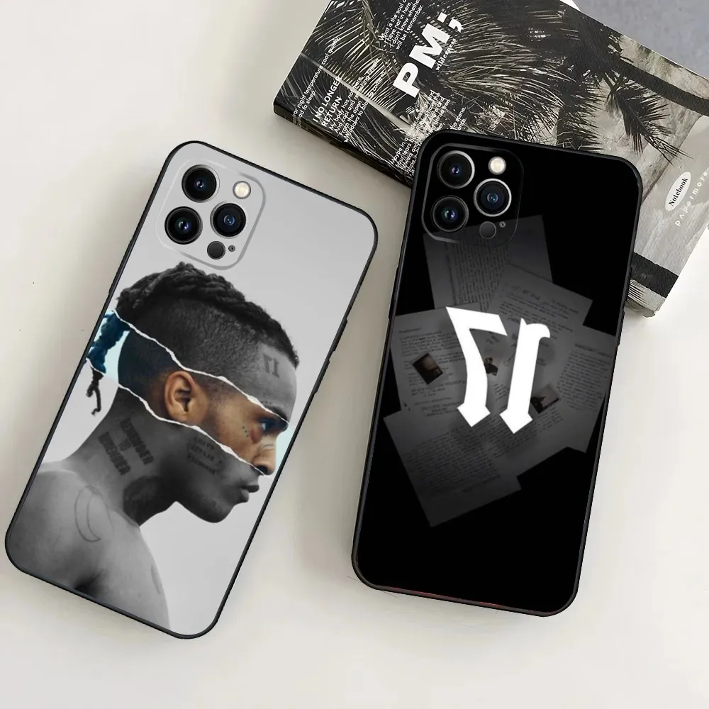 

Rapper X-XXX-T-TentacionsS-S 17 Phone Case For iPhone16,15,14,13,12 Mini 11 Pro XR,X,XS,MAX 7,8 Plus Silicone Cover Soft Black