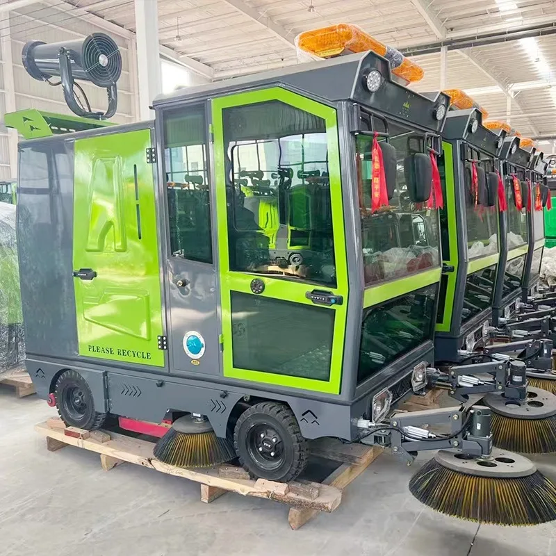 Mini Street Sweeper Electric Ride On Road Leaf Collecting Scrubber Machine Battery Floor Sweeper Customized