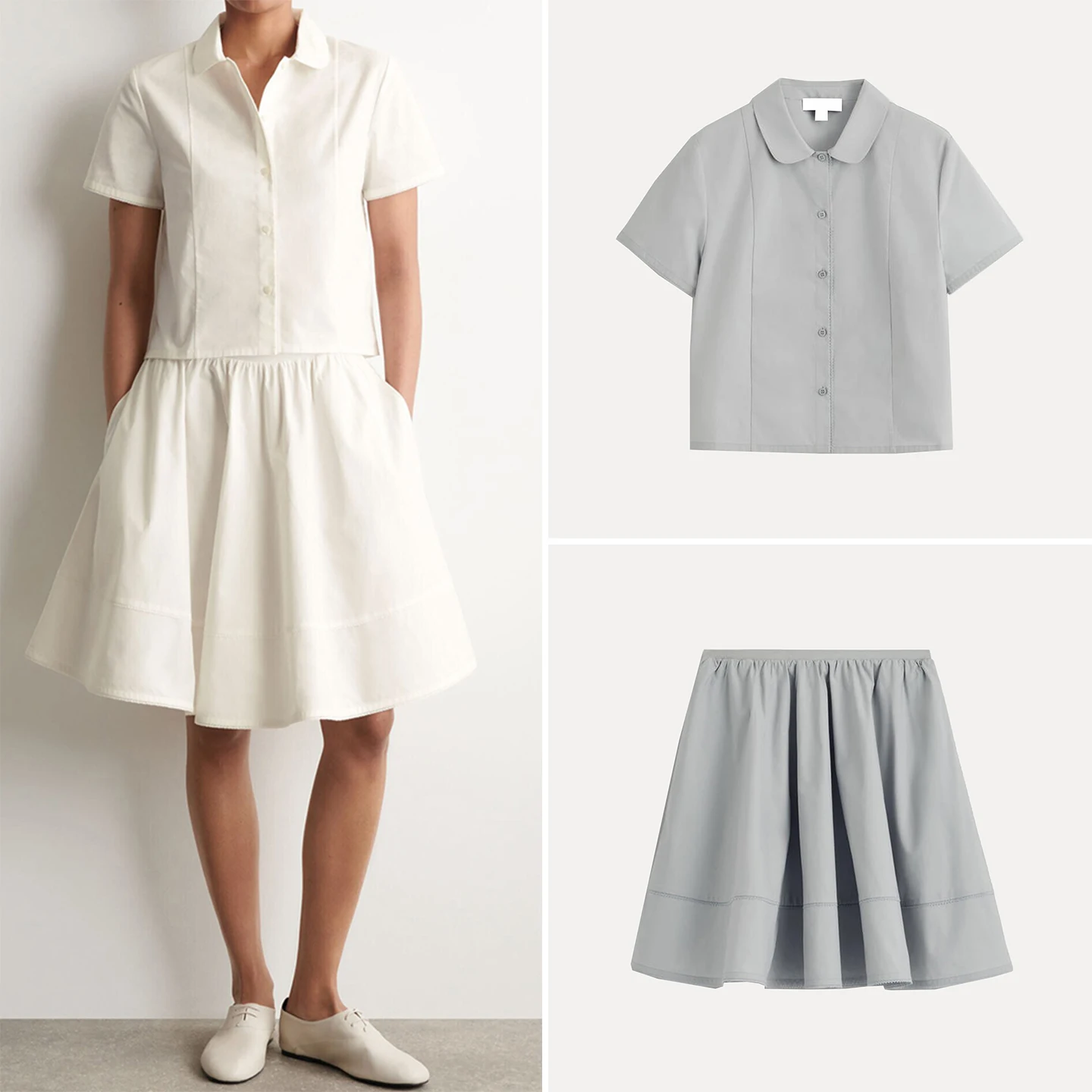 

Женский модный комплект: рубашка стандартного кроя Arcane и юбка с высокой талией, весна 2026. Однотонная рубашка на пуговицах с высокой талией.