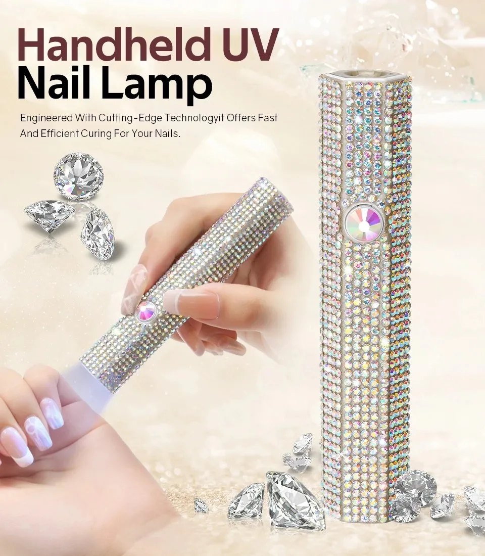 Mini Handheld UV Led Lamp for Nails Portable Rechargeable Nail Dryer for Curing Gel Polish