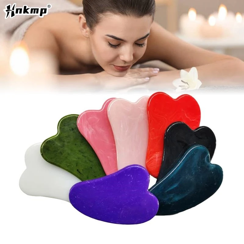 Naturalny Jade Gua Sha skrobak do masażu róża kwarc Jade Guasha do twarzy Lifting skóry preparat przeciwzmarszczkowy pielęgnacja urody