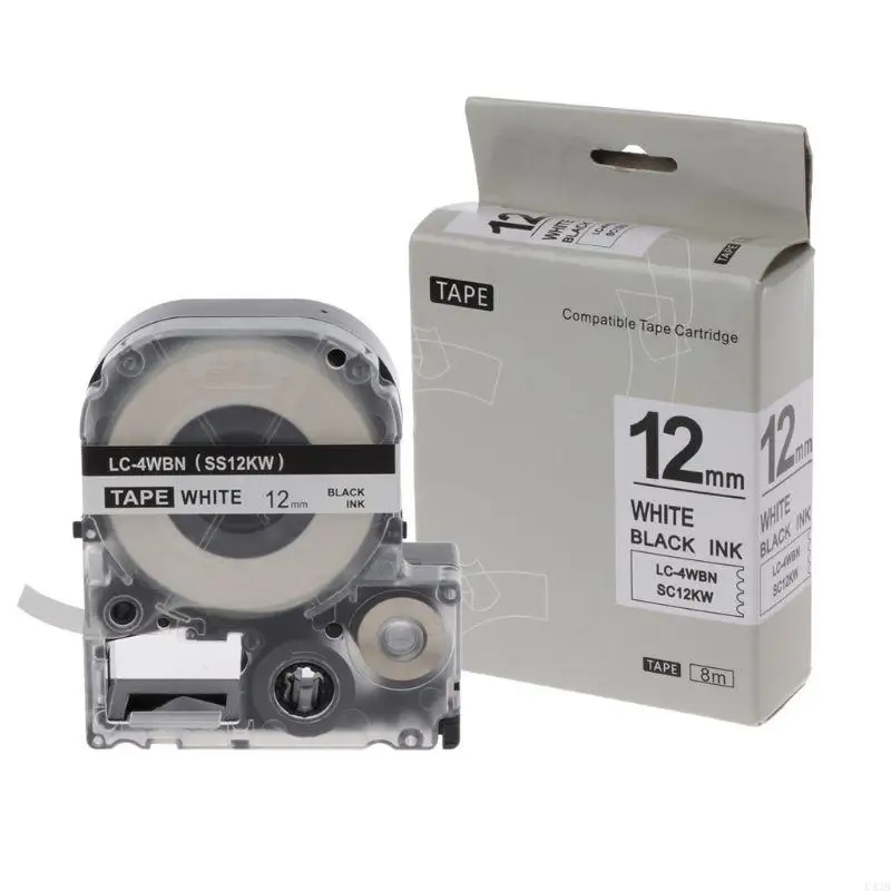 K43B 1PC Label Tape for-Epson LC-5WBW LW-300 LW-400 LW-600P Label Machine Adhensive Tape