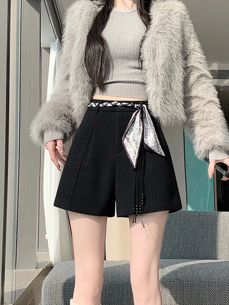 High Waist Wide Leg Woolen Casual Pants Women's Autumn Winter Faionable Versatile Bootcut Trousers Straight Leg Pants