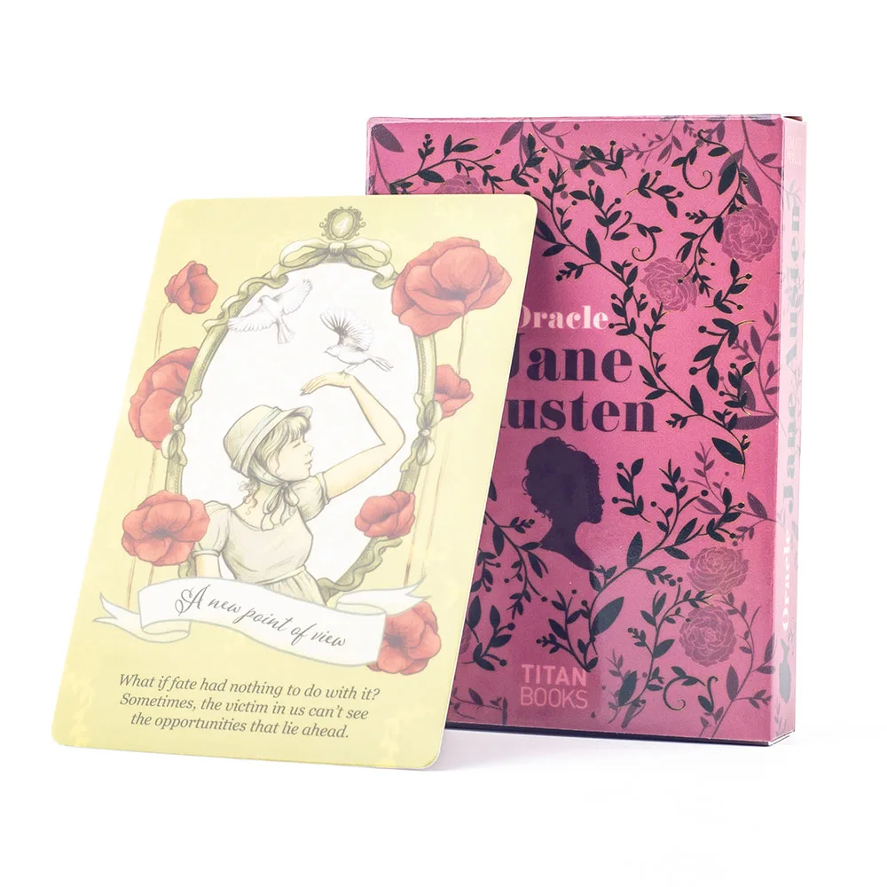 Baraja de Oráculo de Jane Austen de 10.3*7.3cm, Set de 40 Cartas de Adivinación Literaria, Cartas de Tarot con Ilustraciones Estilo Regency