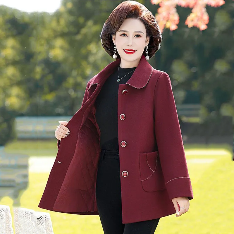 Young Mother Winter Western-style Coat 2023 New Loose Fashion Middle-aged And elderly Autumn And Winter Cotton-padded Clothes5XL