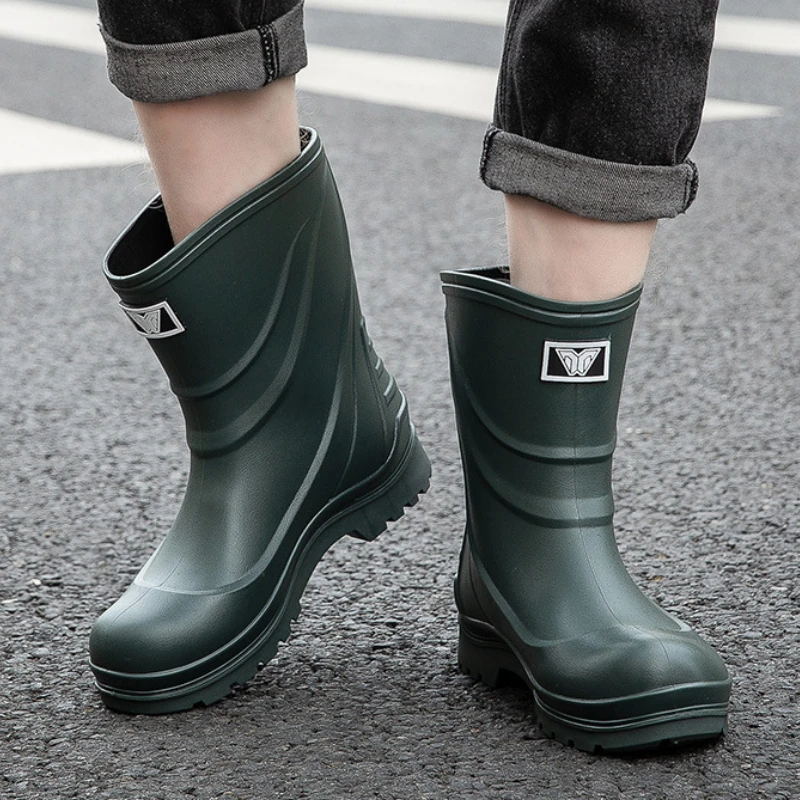 Water Men Boots Rubber Shoes Waterproof Work Safety Galoshes Husband Fishing Rainboots Male Kitchen Shoes Oil-proof Non-slip