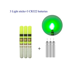 전자 낚시 글로우 스틱 방수 야광 스틱, 바다 낚시 조명, 야광 강 로드 라이트 태클, 3 CR322, 3 개