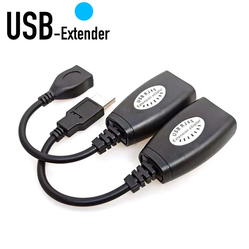 

1 Pair USB Signal Extender Over 50m Cat5E/6 LAN RJ45 Ethernet Extension Cable Adapter for Wired Keybaord Mouse PC Accessories