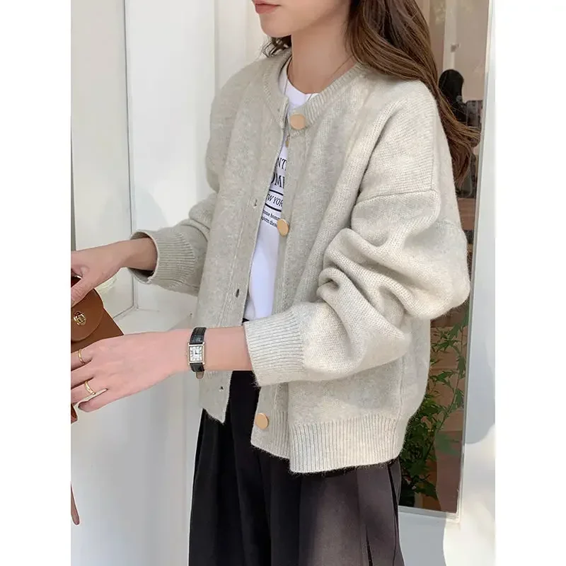 

Свободный вязаный свитер, кардиган, женский ранний весенний винтажный топ на пуговицах, расслабляющий стиль, длинное пальто с длинными рукавами, женское