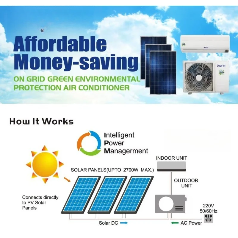 Solar air Conditioners 12000BTU 18000BTU 24000BTU Hybrid ACDC Easy Installation Split Hybrid Portable