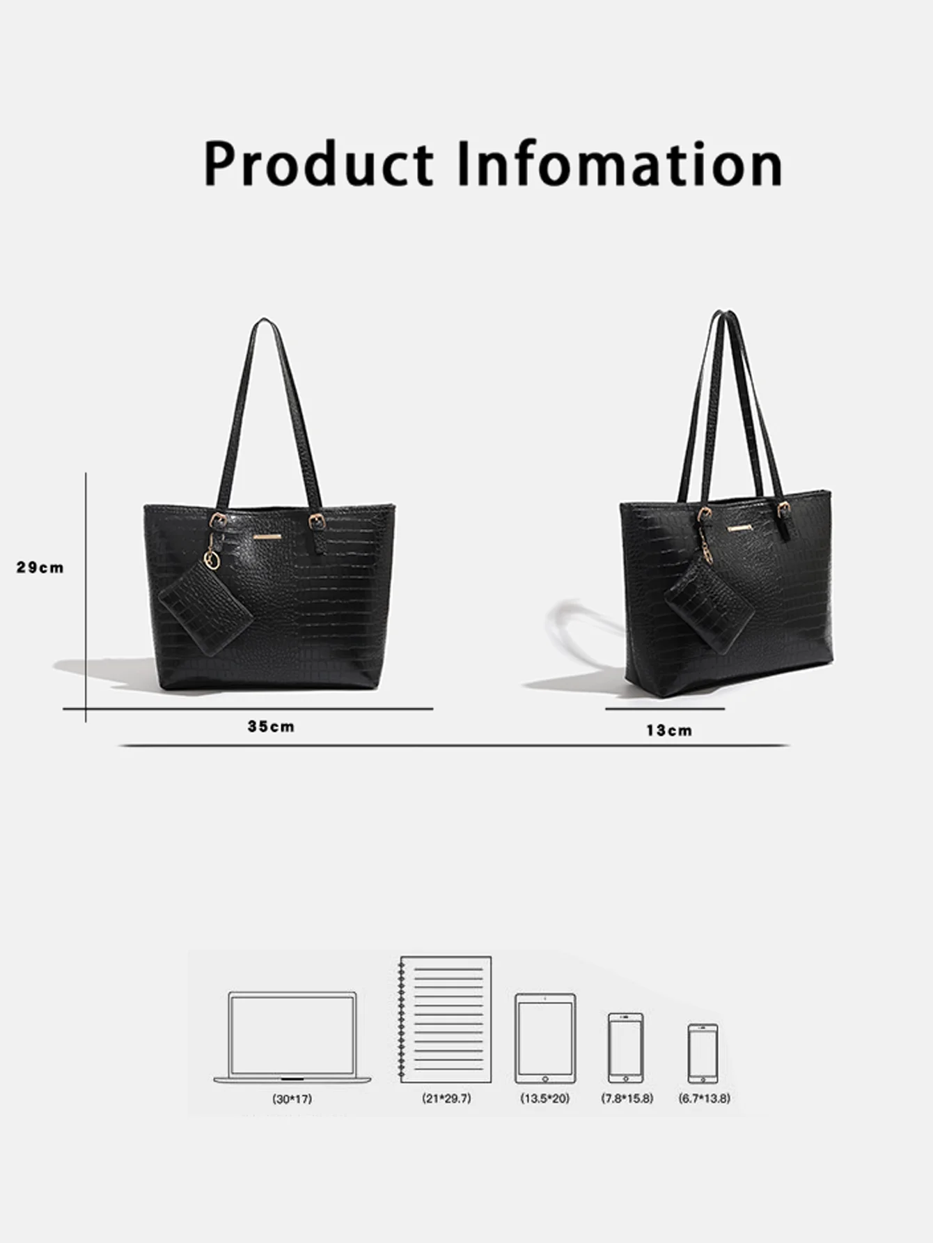 2024 Premium Handbag with Crocodile Pattern Commuting Shoulder Bag Large Capacity Tote Bag Fashion Women\'s Bag