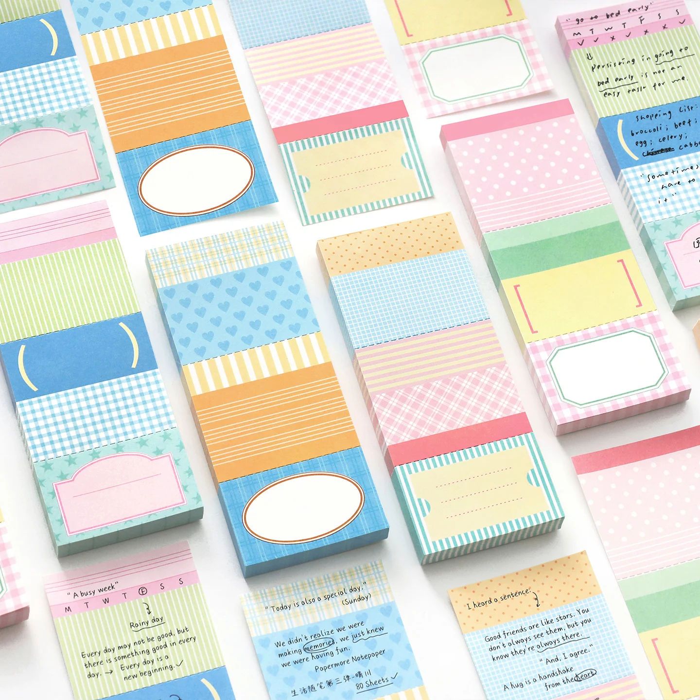 80 feuilles de notes de vie No. Blocs-notes Série 3, papier mémo déchirable, patchwork, papier à scrapbooking DIY, papeterie, accessoires de bureau