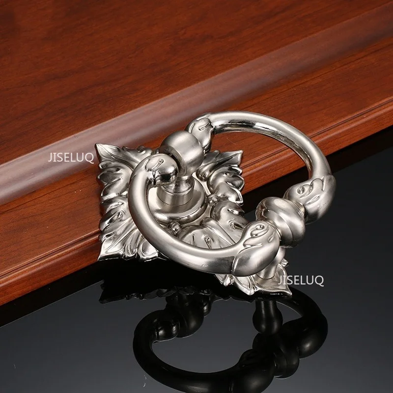 

Luxury Door Knocker Handle Zinc Alloy Knock Retro European 3D Printed Knocker Ring Door Knob Pull Decor Furniture Hardware