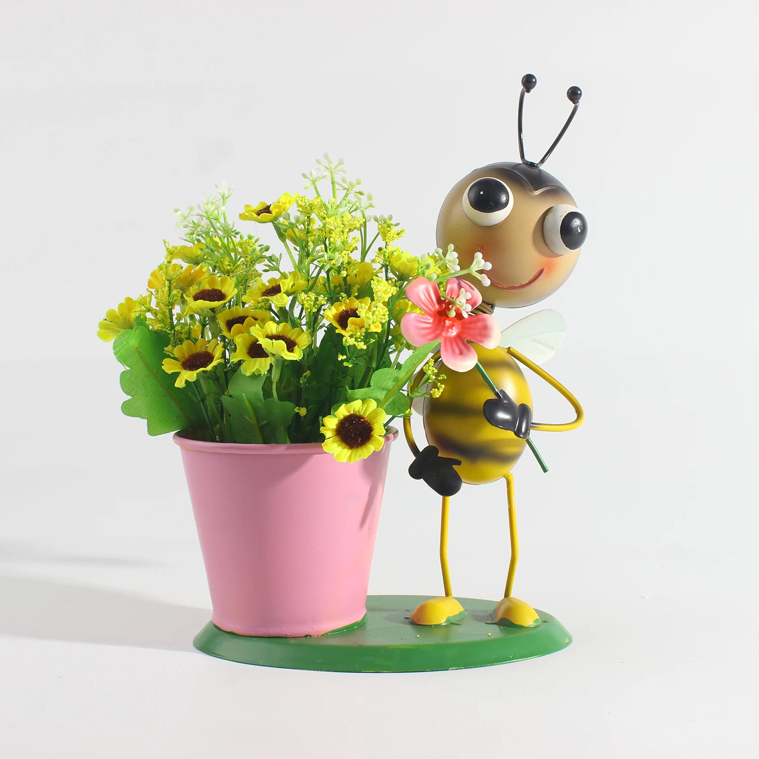 Ijzeren Insectenbloempothouders Met Mierenontwerp-Nieuwigheid Tuinplantenvaasdisplay, Buitenpenhouder, Metalen Kunstbug De