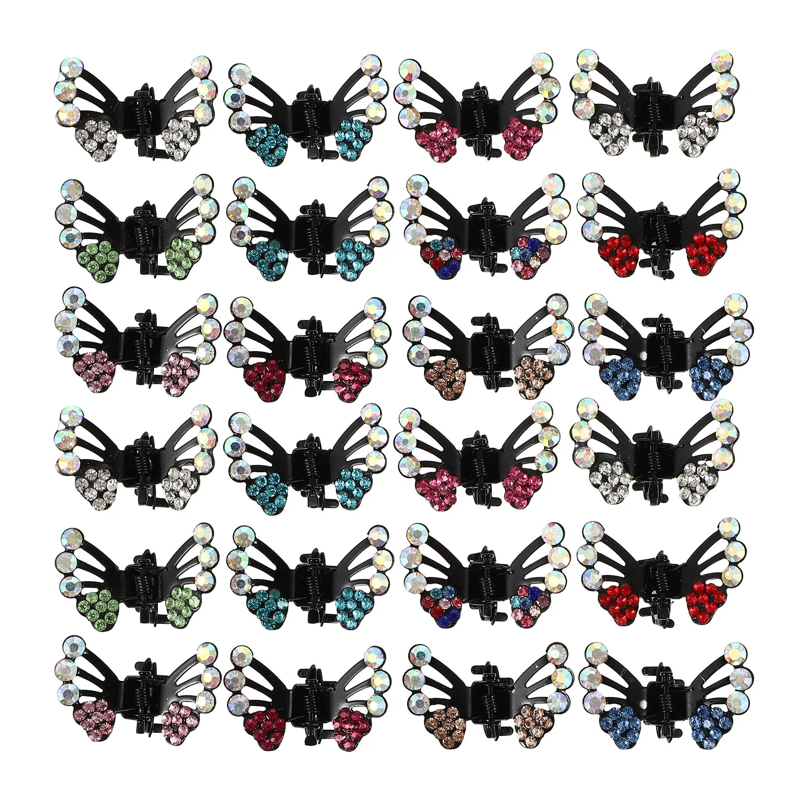 

36pcs Crystal Hair Claw Clips Mini Rhinestone Small Claw Clamps Durable ABS Styling Tools for Women Kids Elegant Accessories