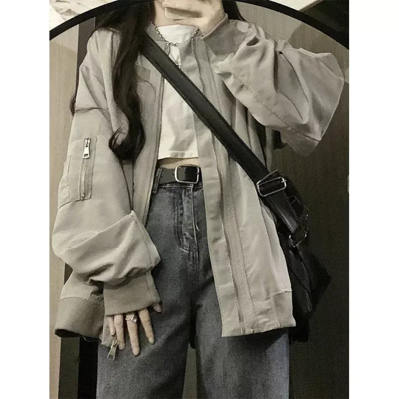 Retro Small Figure Cargo Jacket Women 2022 Spring Autumn Style Couples Clip-on Cotton Coat Fashion Brand Cotton Clothing Winter