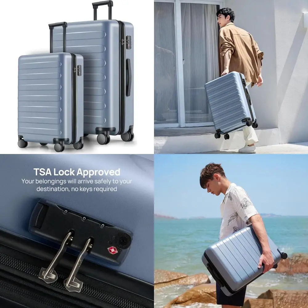 Two-Piece Luggage Set, Airline Approved Carry-On and Large Checked Bag with Spinner Wheels, Lightweight Hardshell for Travel