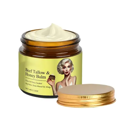 Bálsamo de miel Tallow de ternera, loción suavizante para la piel, cuidado de la barrera reparadora, bálsamo de miel y Tallow de ternera batida, crema reafirmante para reafirmar