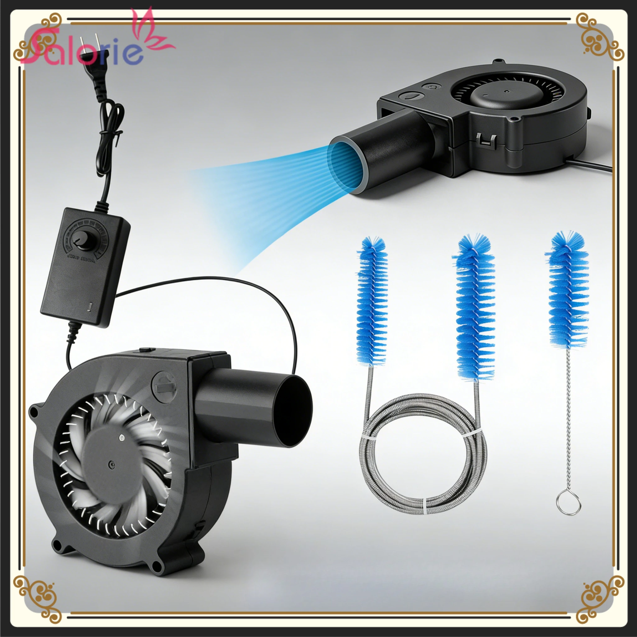 CPAP Hose Dryer Fan Tubing Duct Cleaning Airflow Blower Cleaner Drying After Washing & 15mm 19mm Tube Cleaning Dual Heads Brush