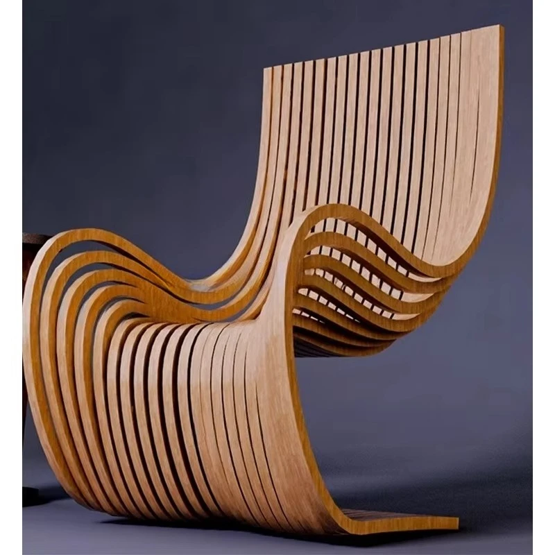 

Nordic Contemporary Single Leisure Chair Contemporary Birch Armrest Outdoor Hotel Living Room Comfortable