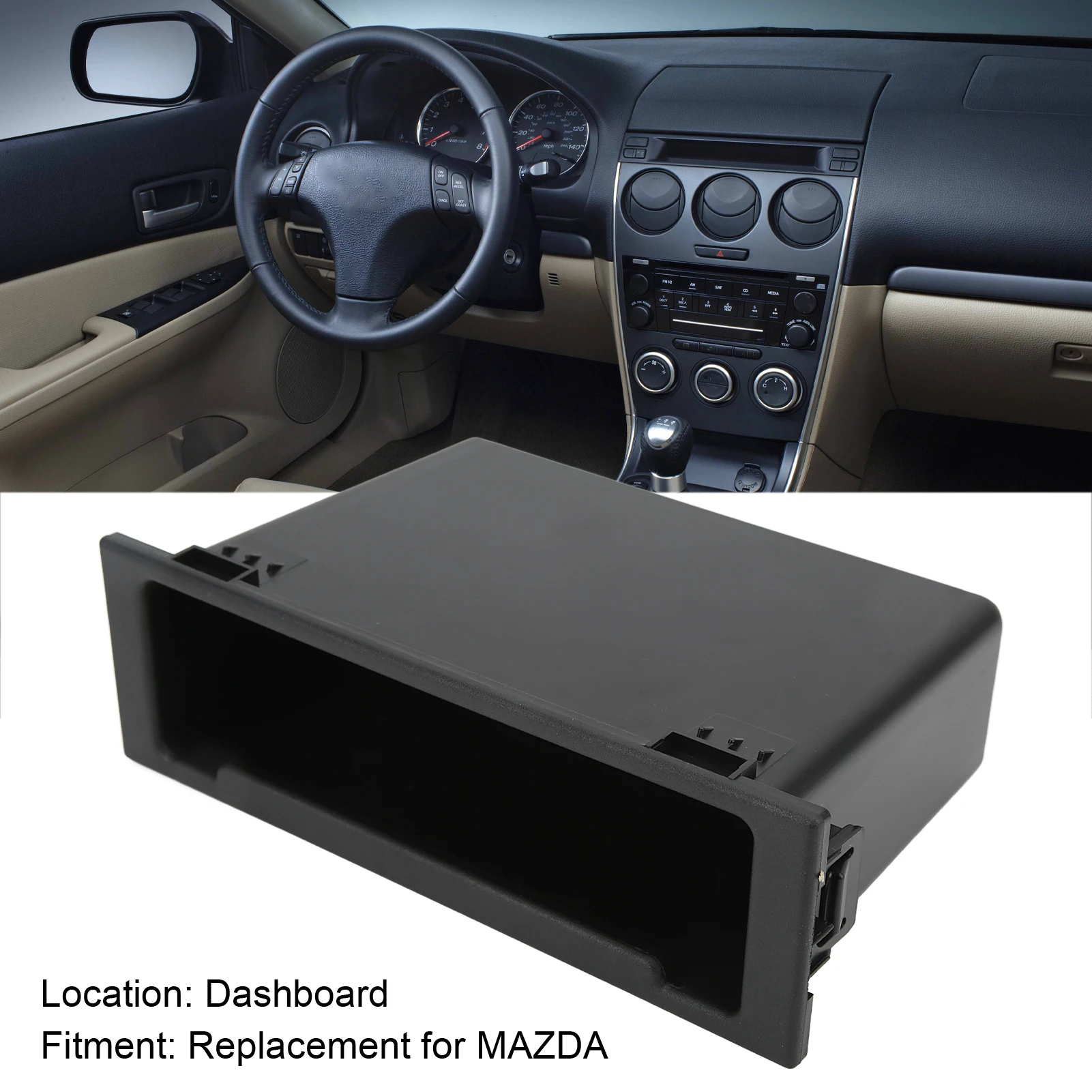 

Car Stereo Radio Storage Box Interior Dash Radio Organizer Single Din for Car Replacement for MAZDA