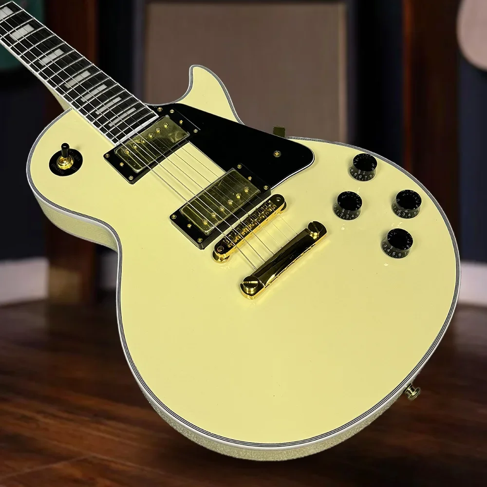

Free Shiping Custom ABR-1 Tune-O-Matic Bridge Goose-yellow LP Electric Guitar Rosewood Fingerboard Mahogany Body in Stock