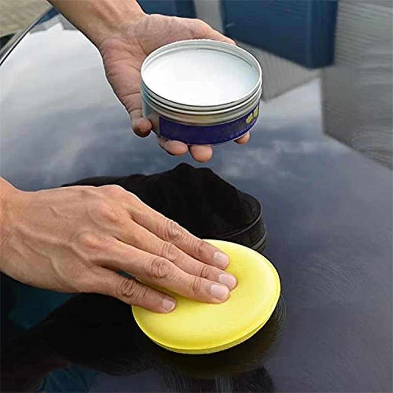 12-24Pcs Car Waxing Polish Wax Foam Sponge Applicator Pads 10CM Yellow Cleaning Sponge Clean Washer Washing Tool Car Cleaning