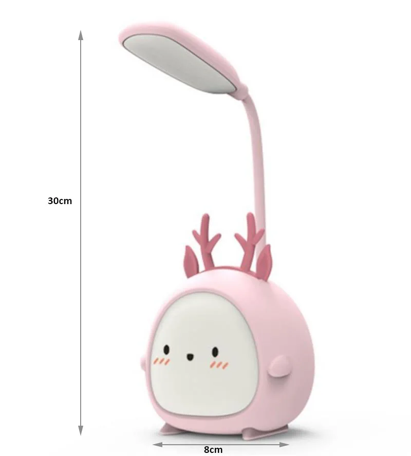 Lampada da tavolo a LED portatile luce pieghevole lampada da scrivania simpatico cartone animato ricarica USB luce di lettura a LED luce notturna colorata protettiva per gli occhi