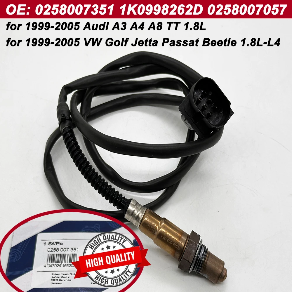 OEM 17014 0258007351 LSU4.2 Sensor de O2 de banda ancha AFR para 1999-2005 VW Jetta Audi A3 A4 A8 1.8L-L4 1K0998262D 0258007057 234-5112
