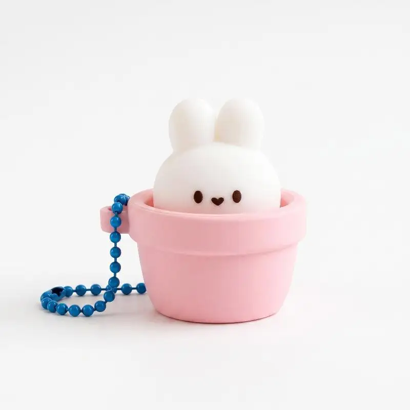 New！3D Printed Keycap Clicker Keychains Cartoon Rabbit Keyboard Keyring Cute Keycap Keychain Bag Charm Clicker Keycap Keychain