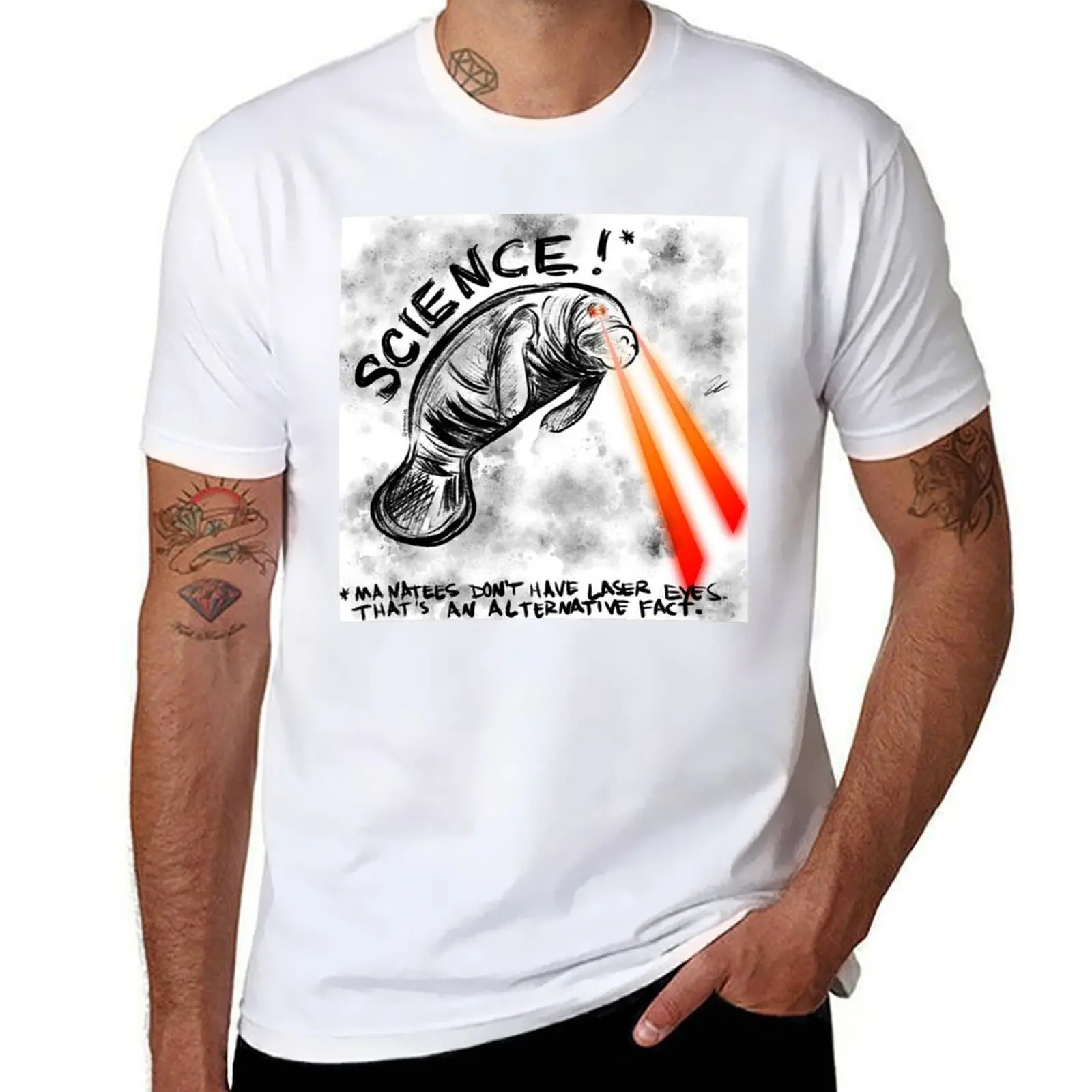 Laser Manatee T-Shirt t shirts with prints man t shirt cotton high quality T-Shirt
