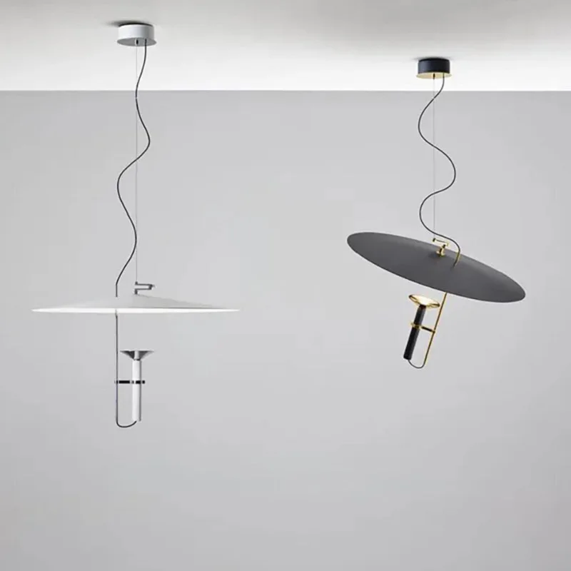 

minimalist bedroom bar counter personalized L decoration LED flying saucer light Italian designer adjustable restaurant