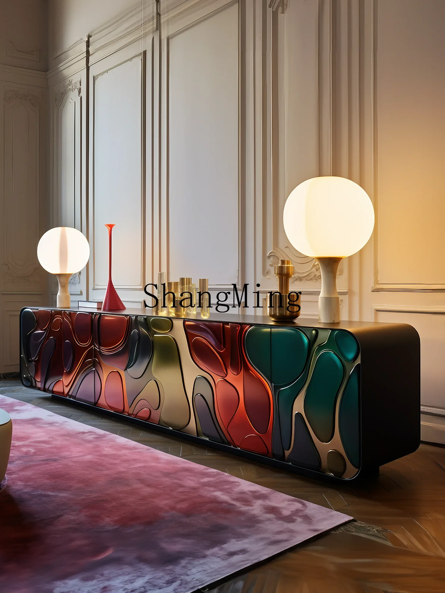 CL Modern Light Luxury Simple Art Dopamine Painted TV Cabinet Modern Furniture