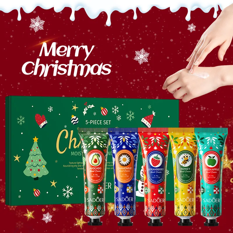 

Christmas Gift 5/box Hand Cream Set Moisturizing Nourishing Anti Chap Repairing Hands Care Beauty Skincare Hand Creams Sets