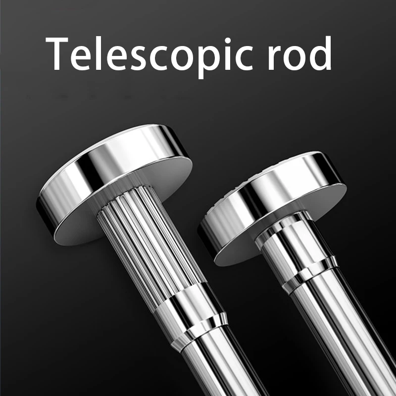 Bathroom clothes drying rod curtain rod bathroom telescopic hanger stainless steel shower curtain rod