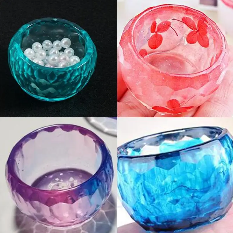 N7MD Handicrafts Home Decoration Bowl Resin Mold DIY Craft Bowl UV Crystal Epoxy Resin Mold Dish Plate Casting Silicone Mould