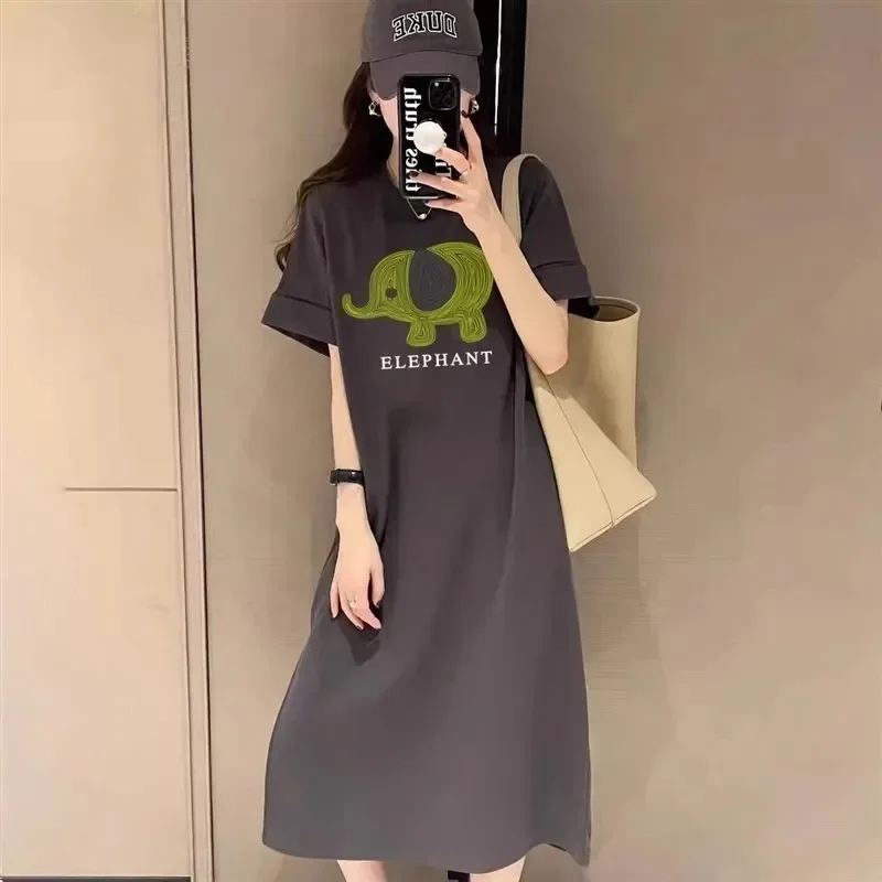 Mode Europe et états-unis dessin animé imprimé à manches courtes dames été et automne nouveau col rond ample vêtements de maison