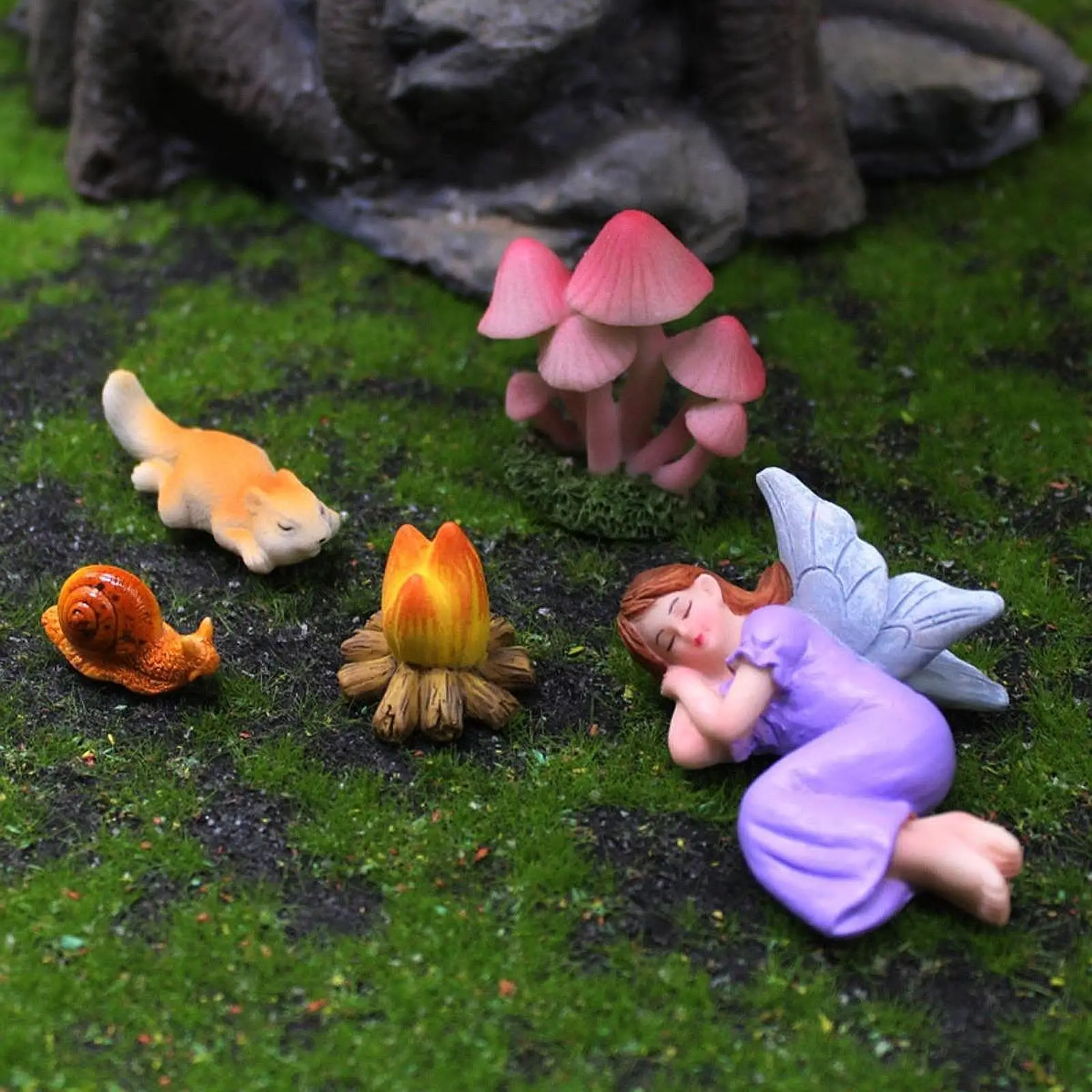 

5Pcs Miniature Figurines Plant Pot Decor Creative Decorative Terrarium Ornaments