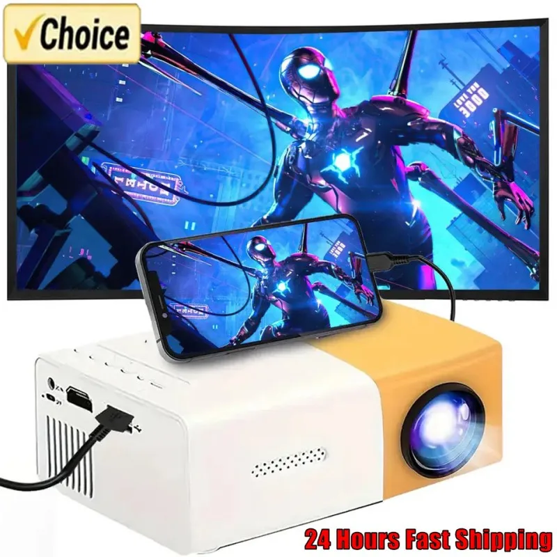 2024 New YG300 Mini LED Projector Yg300 Upgraded Version 1000 Lumen 320x240P HDMI-compatible USB Audio Home Media Player Beamer