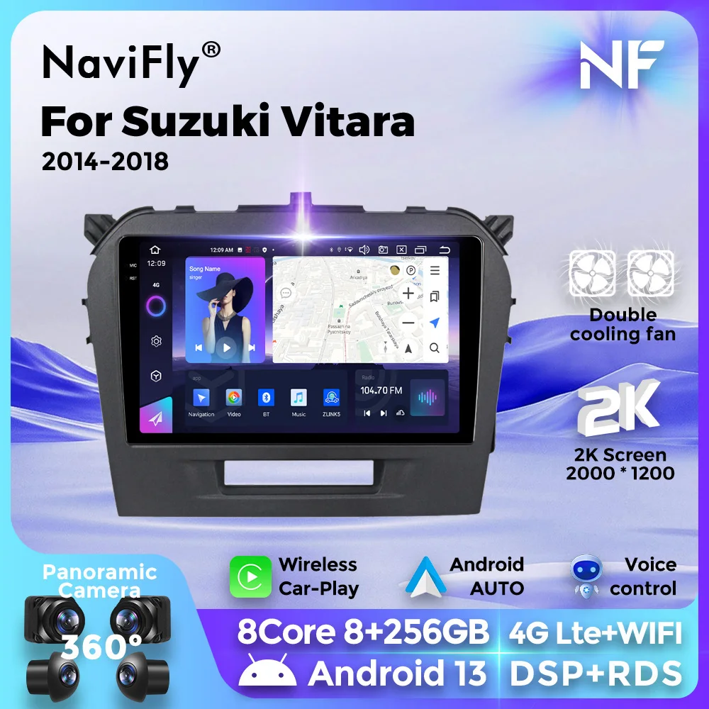

Navifly 2K QLED DSP Android 13 Car Radio For Suzuki Vitara 4 2014-2020 Multimedia Player GPS Navigation Stereo Wireless Carplay