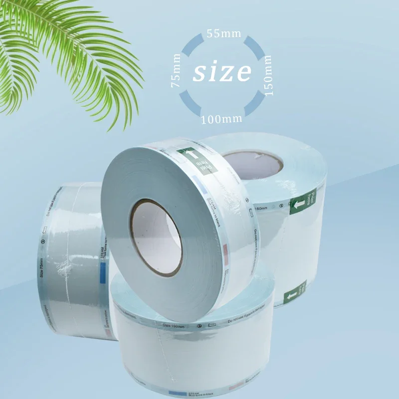 200m Dental Sterilization Roll Self-Sealed Autoclave Pouches 55-150mm Heat Resistant for Dentist Tools Premium