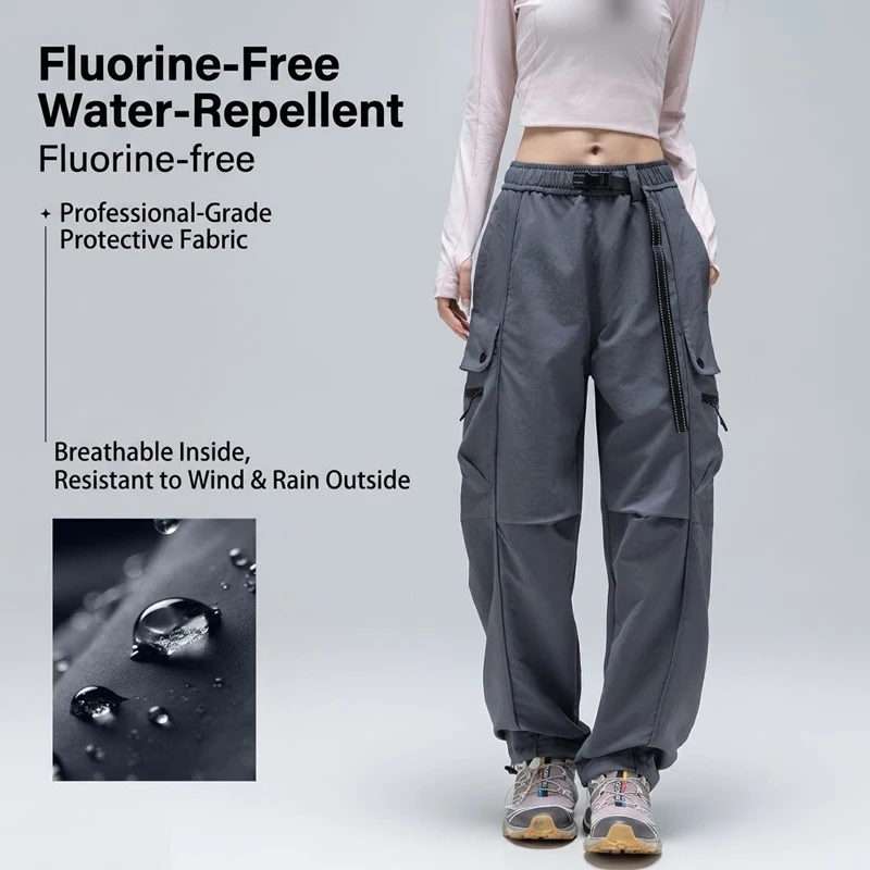 Unisex Teflon Wasserdichte Softshell-Hose - Fluoridfreie, wasserabweisende, schnelltrocknende Wanderhose mit verstellbaren Bündchen – Detail 3