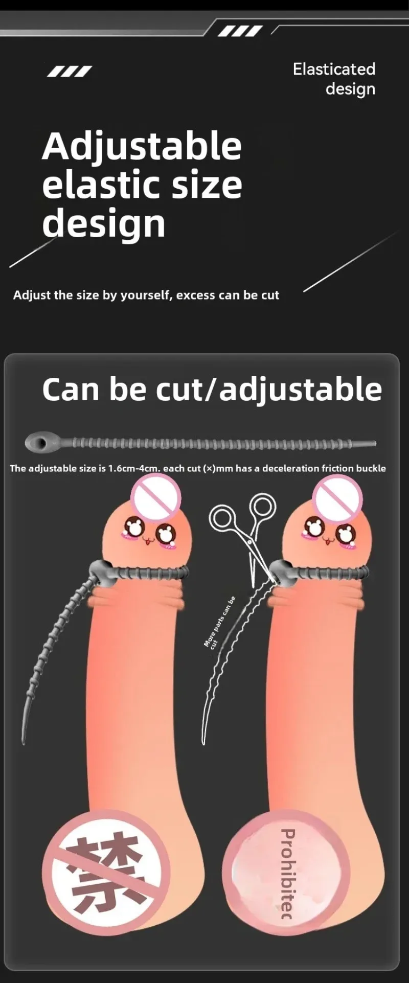 حلقة القضيب بإبزيم القرش من Essence - قفل قوي للتأخير لتحفيز الذكور المكثف وتحفيز اهتزاز قوي