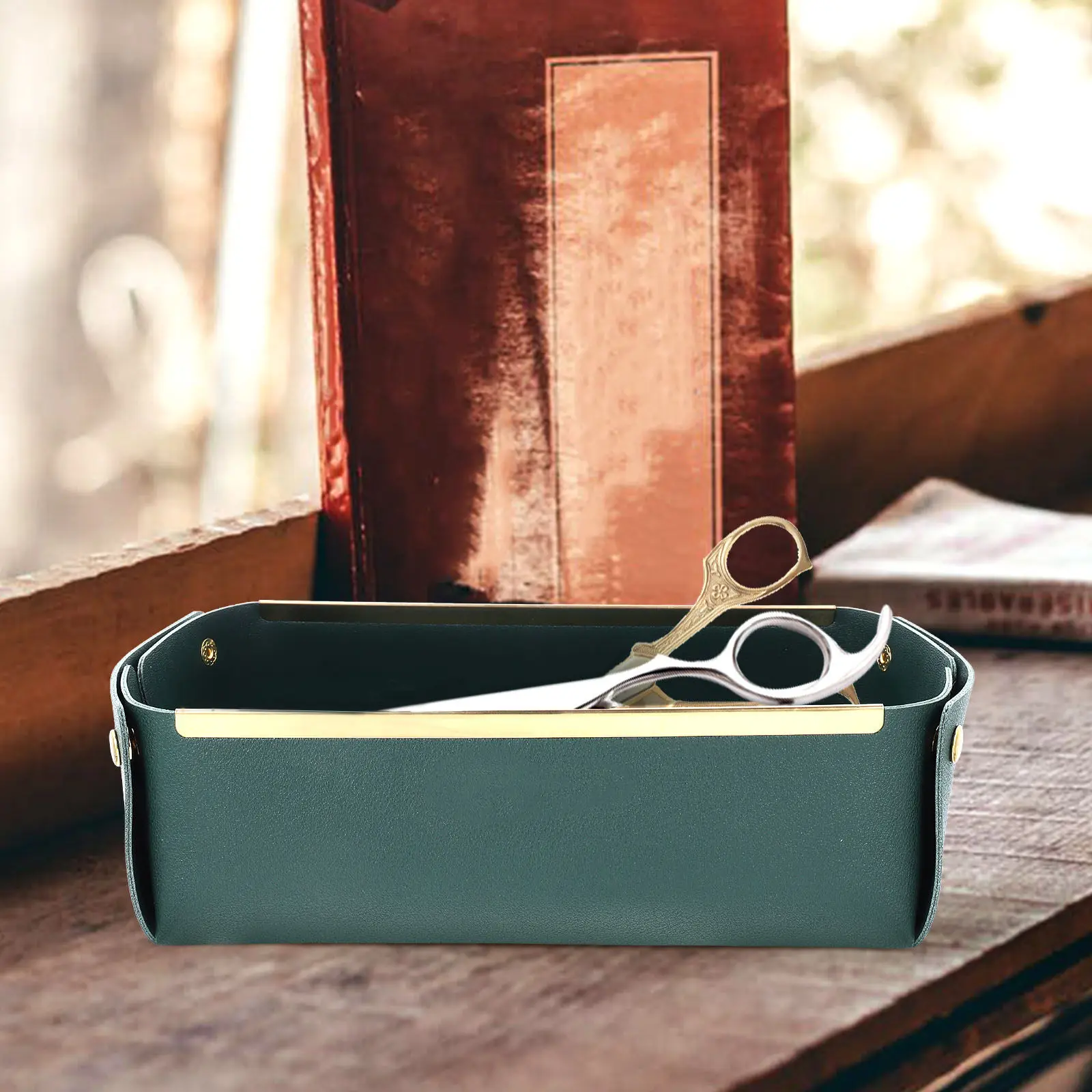 

Desktop Storage Tray Sundries Organizer Nordic Style Jewelry Case Elegant Tabletop Accessory for Living Room Bedroom