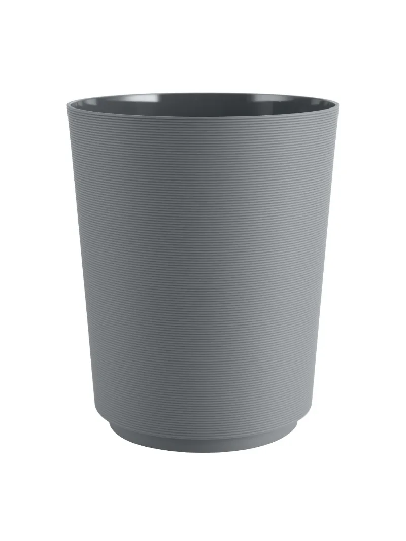 

Soft Touch Ribbed Plastic 1.98 Gallon Wastebasket in Grey for Bathroom, Kitchen and Bedroom