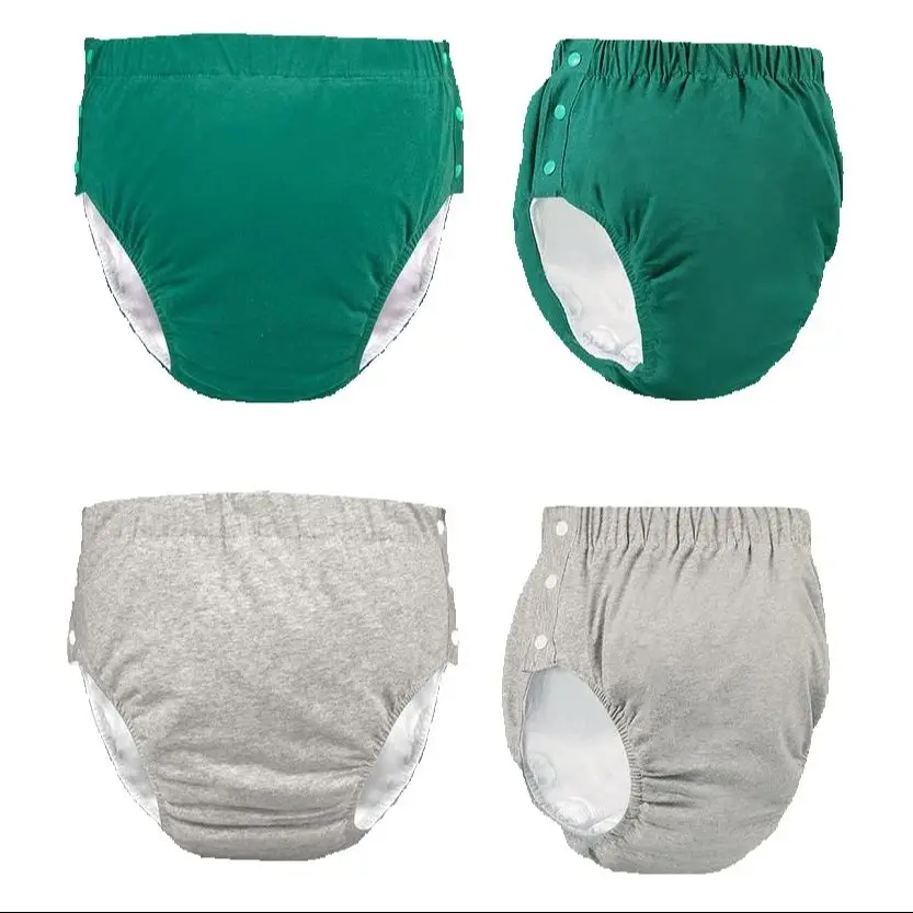 Reusable Adult Diaper Cotton Washable Adult Elderly Cloth Diapers Pocket Nappies Anti-Leakage Diaper Pants For Men & Women